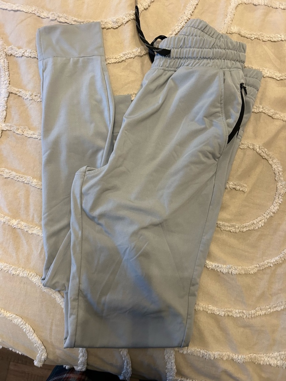 Men's Light Gray Jogger Sweatpants - Casual Pull-On Comfort - Picture 6 of 7